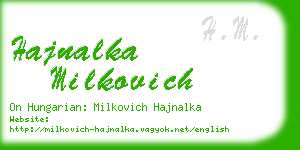 hajnalka milkovich business card